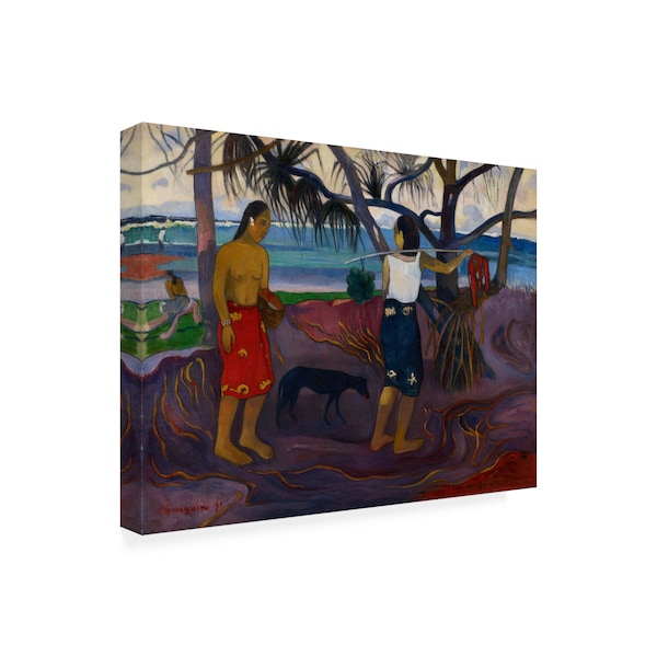Gauguin 'Under The Pandanus II' Canvas Art,35x47